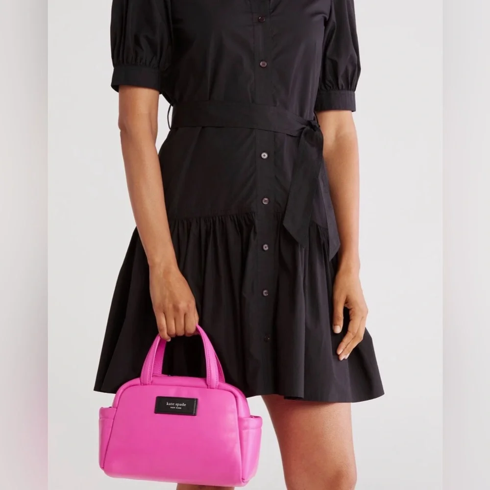Kate Spade NWT Puffed Leather Satchel Bag - Picture 3 of 6